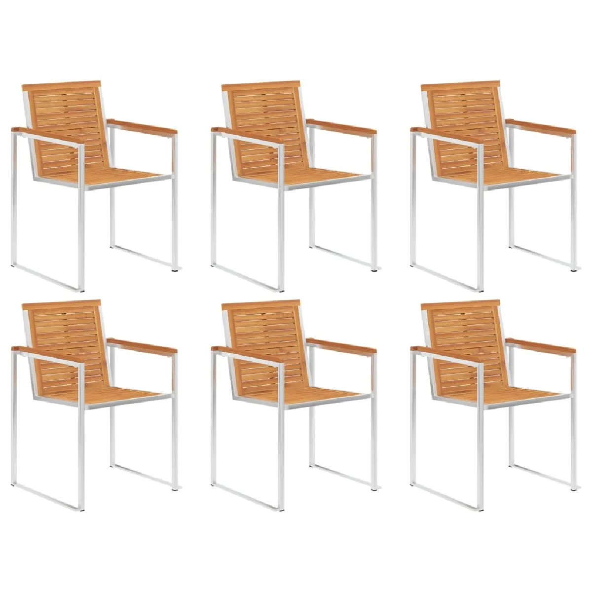 vidaXL Chaises de jardin Bois d'acacia et acier