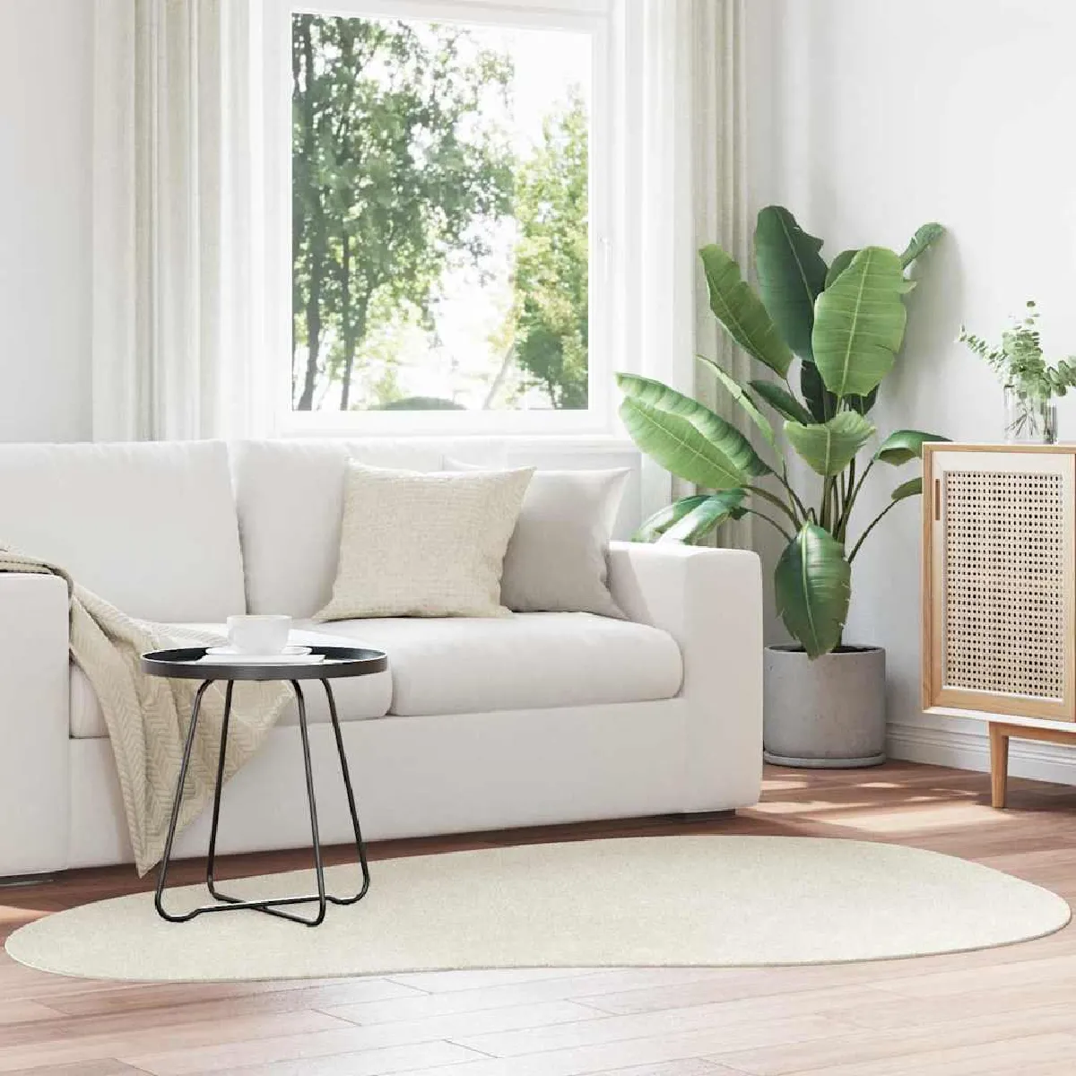 vidaXL Tapis HUARTE Crème - vue 3