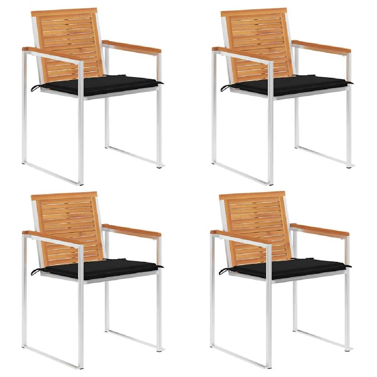 vidaXL Chaises jardin lot de 2 Acacia massif - vue 3