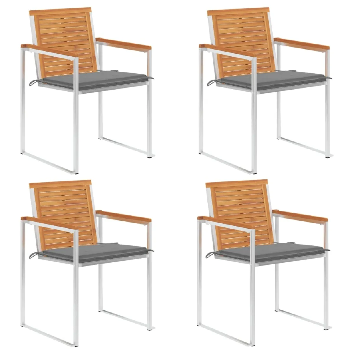 VIDAXL - Chaises de jardin - Bois d'acacia massif - Lot de 4 - Image 4