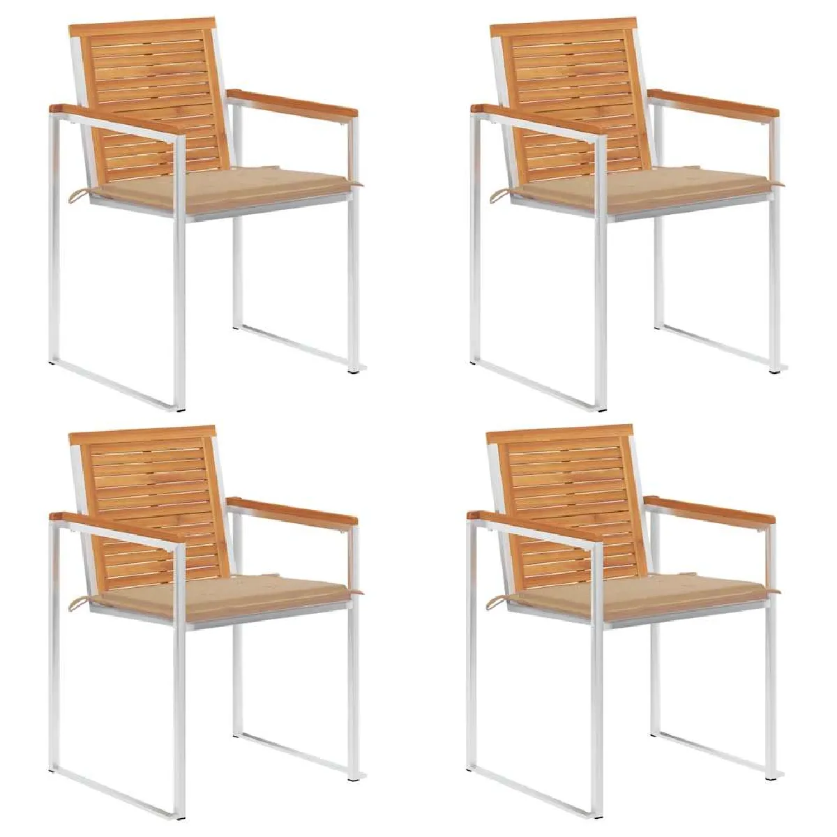 vidaXL Chaises jardin lot de 2 Acacia massif - vue 4