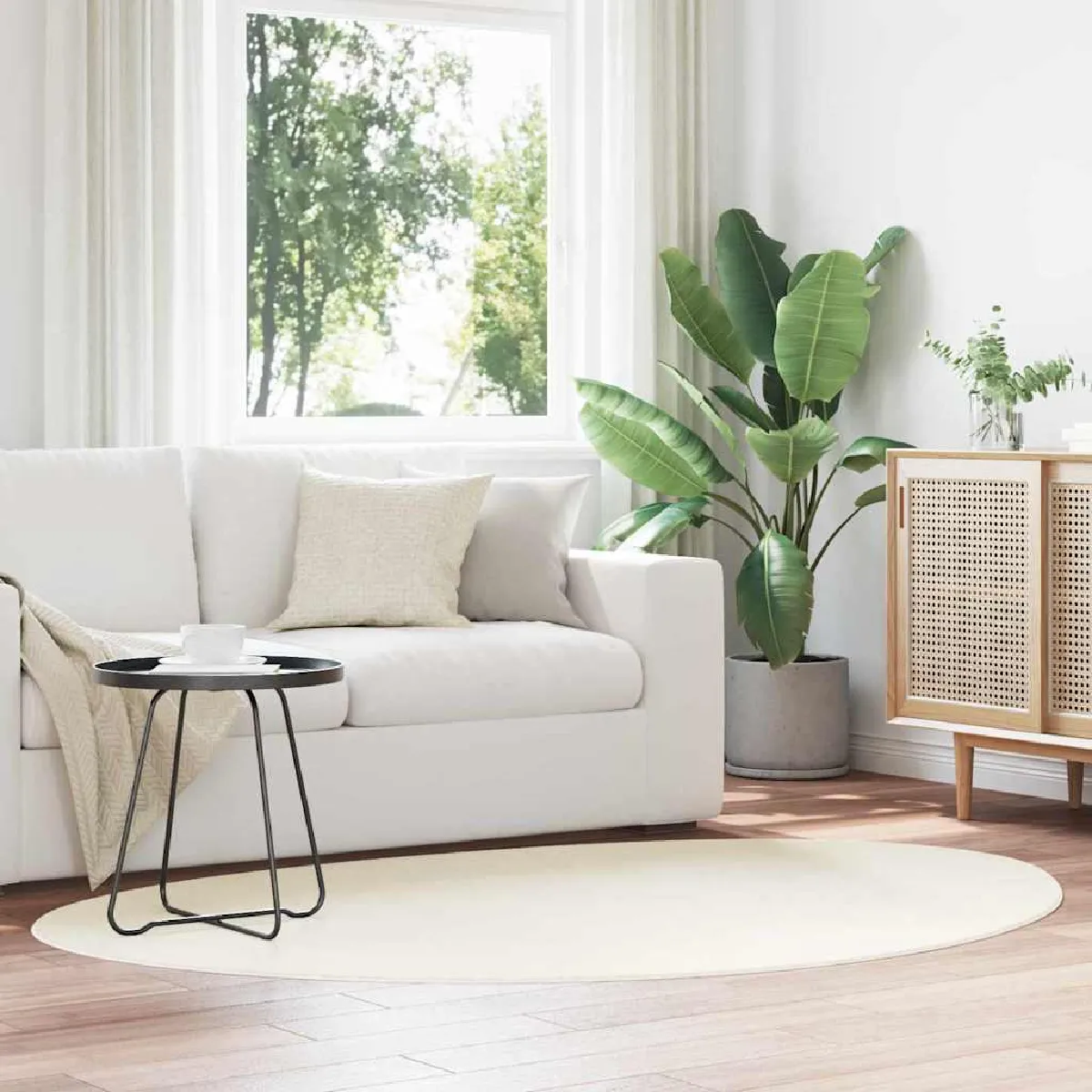 vidaXL Tapis HUARTE Crème - vue 2