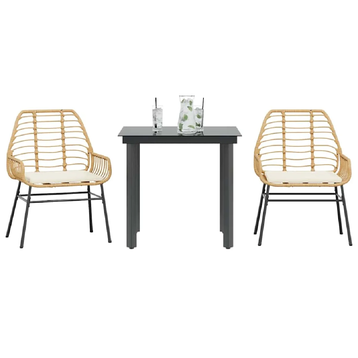 Ensemble à manger jardin vidaXL 3 pcs - vue 1