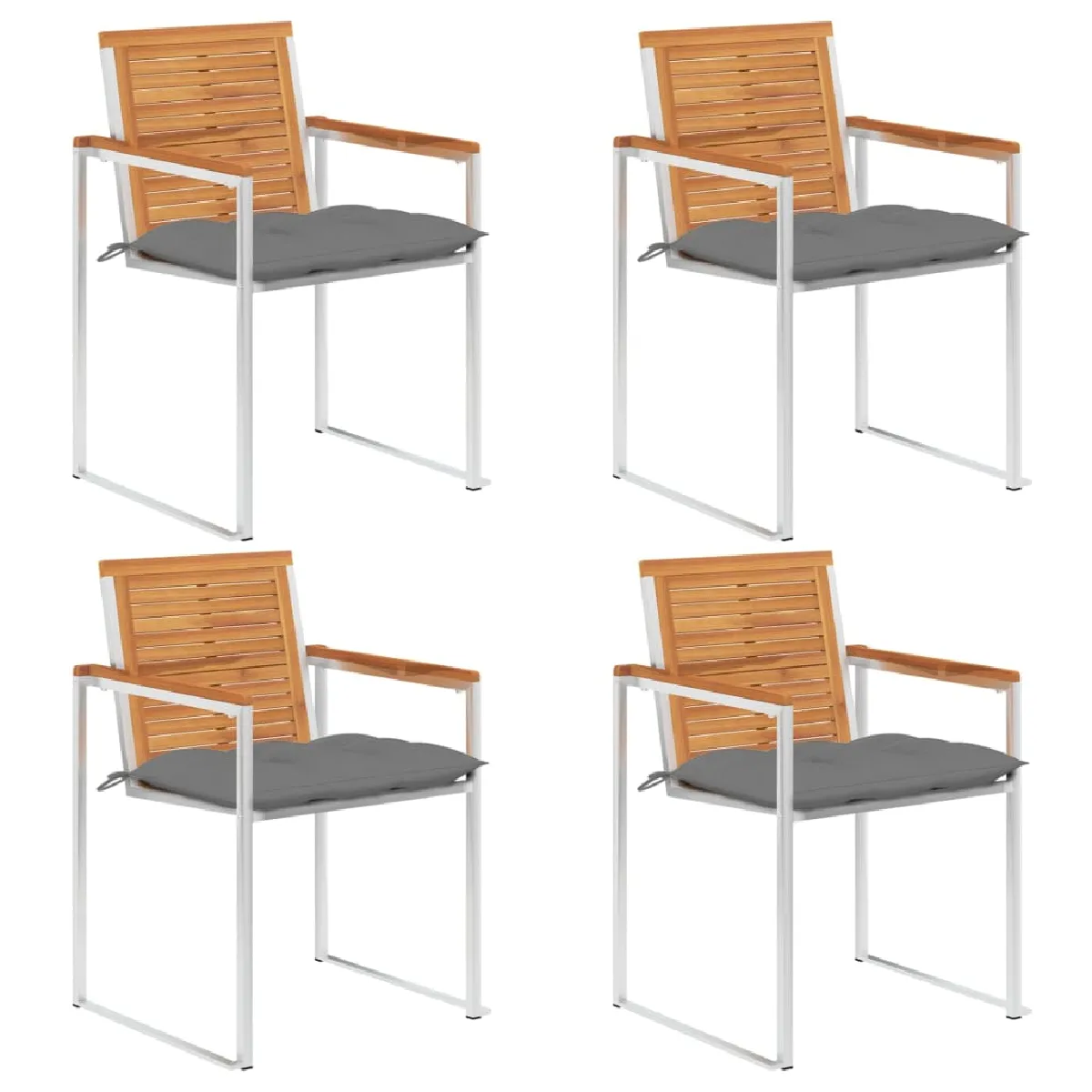 vidaXL Chaises jardin lot de 2 Acacia massif - vue 2