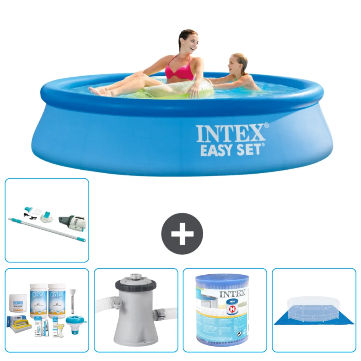 INTEX Piscine Easy Set - 244 x 61 cm - Bleue