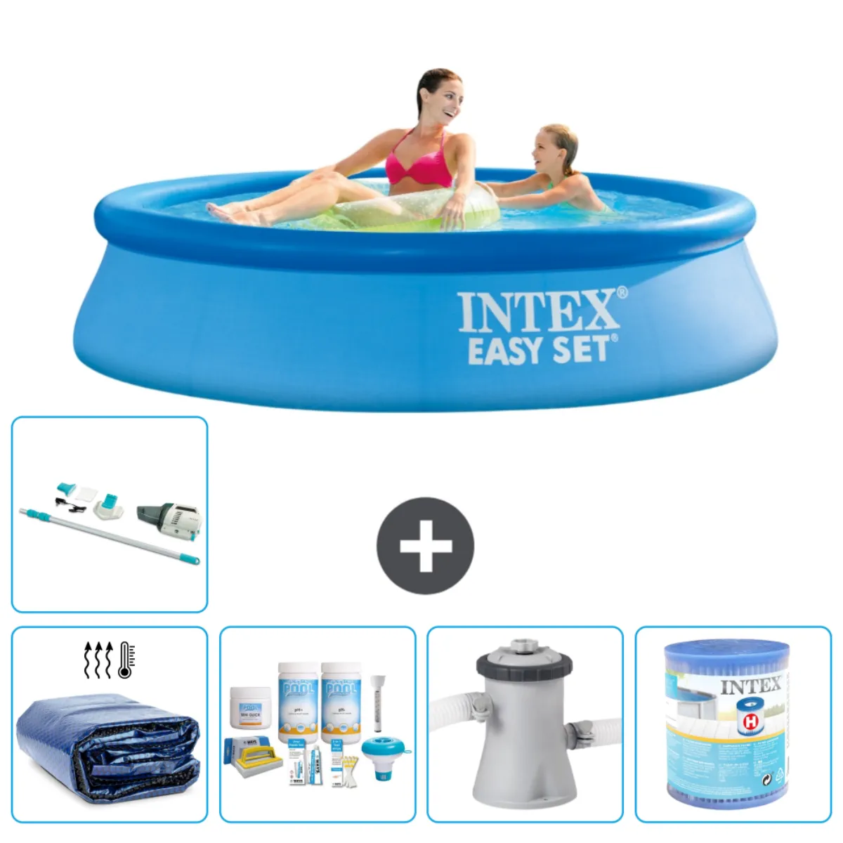 INTEX Piscine Easy Set - 244 x 61 cm - Bleue