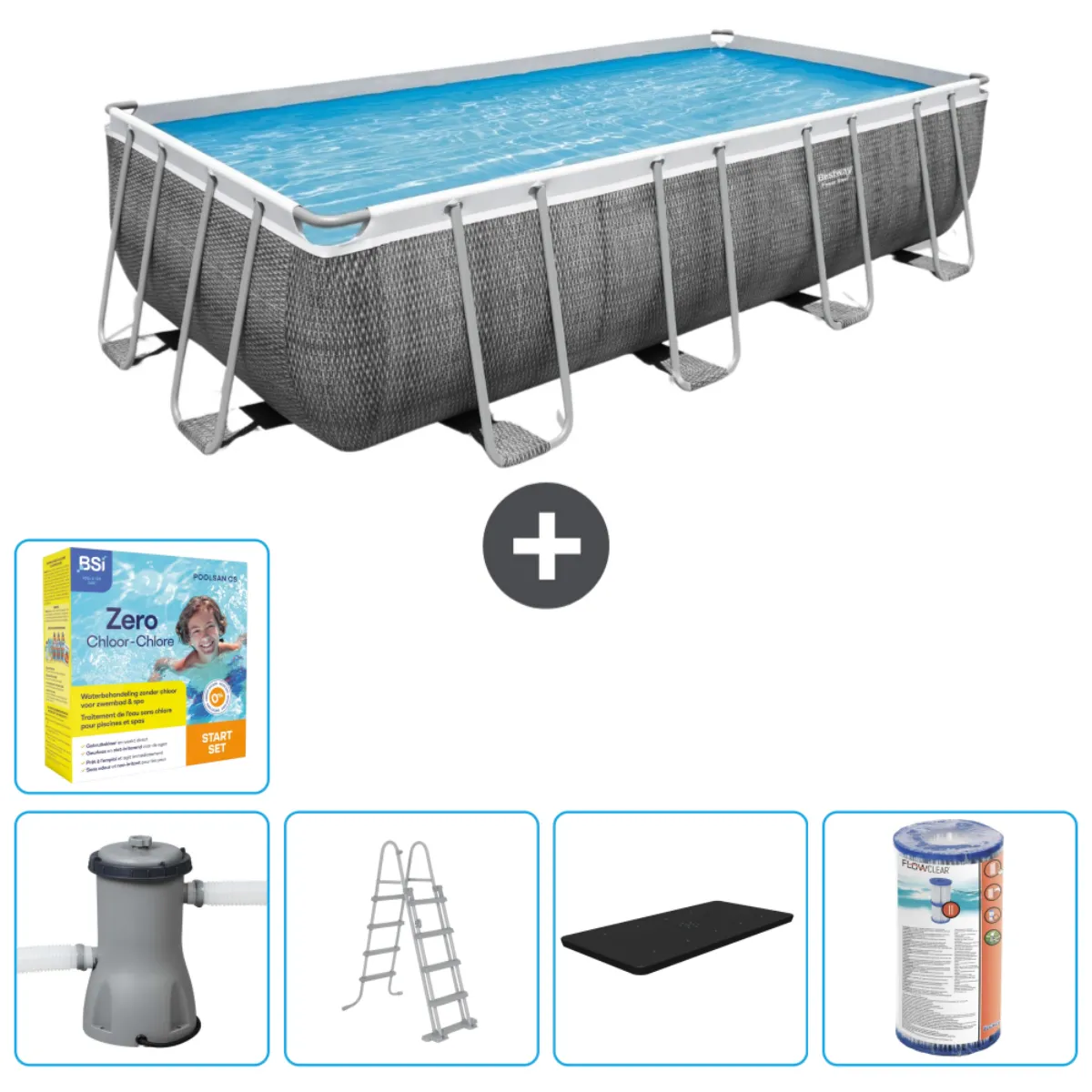 BESTWAY Piscine Rectangulaire Power Steel 488 x 244 x 122 cm - vue 7