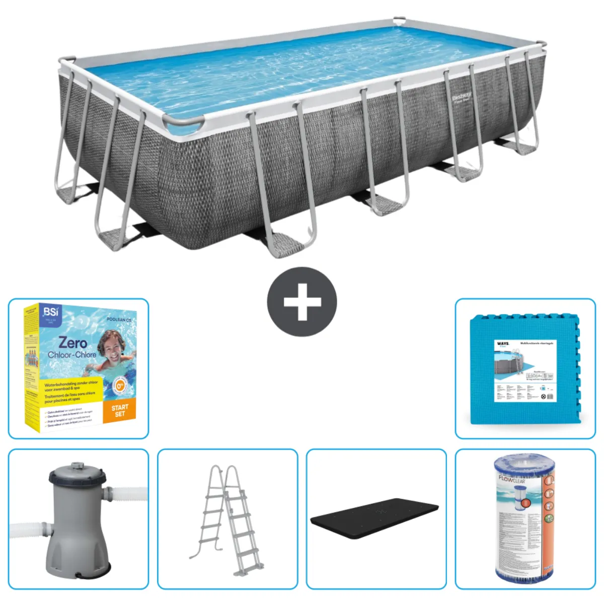 BESTWAY Piscine Rectangulaire Power Steel 488 x 244 x 122 cm - vue 8