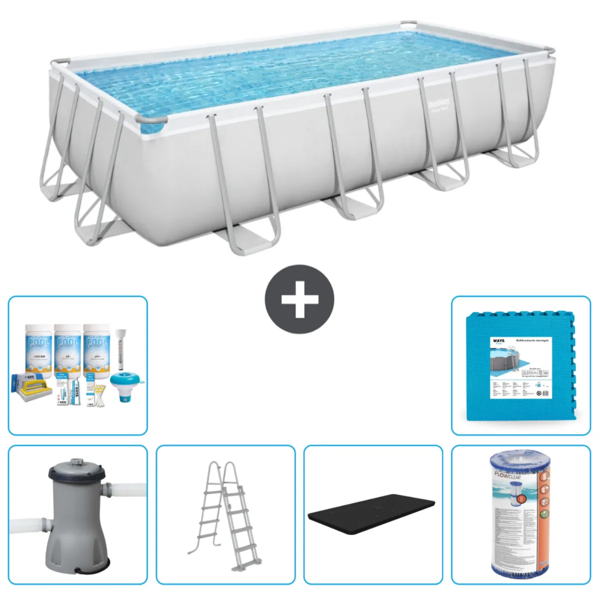 BESTWAY Piscine Rectangulaire Power Steel 488 x 244 x 122 cm - vue 5