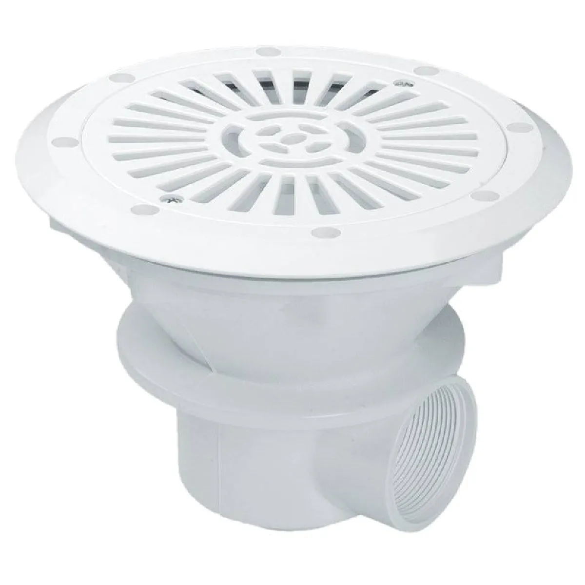 ASTRALPOOL Bonde de fond Prestige Liner/Coque - Grille plate - Blanc - Pi&egrave;ce &agrave; sceller - 
