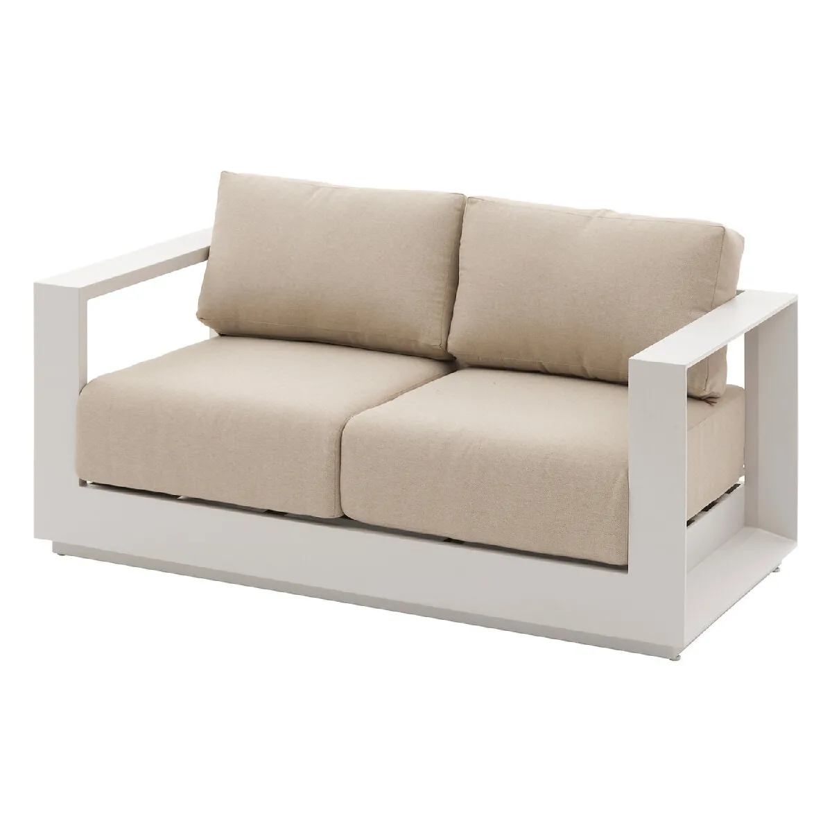 Canapé de jardin en aluminium 2 places ALLURE Avoine et zebrano