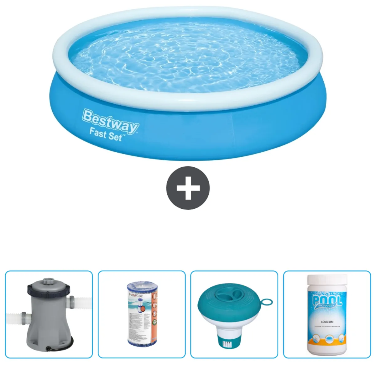 Facom Piscine Gonflable Ronde Fast Set - Comprend des accessoires CB53