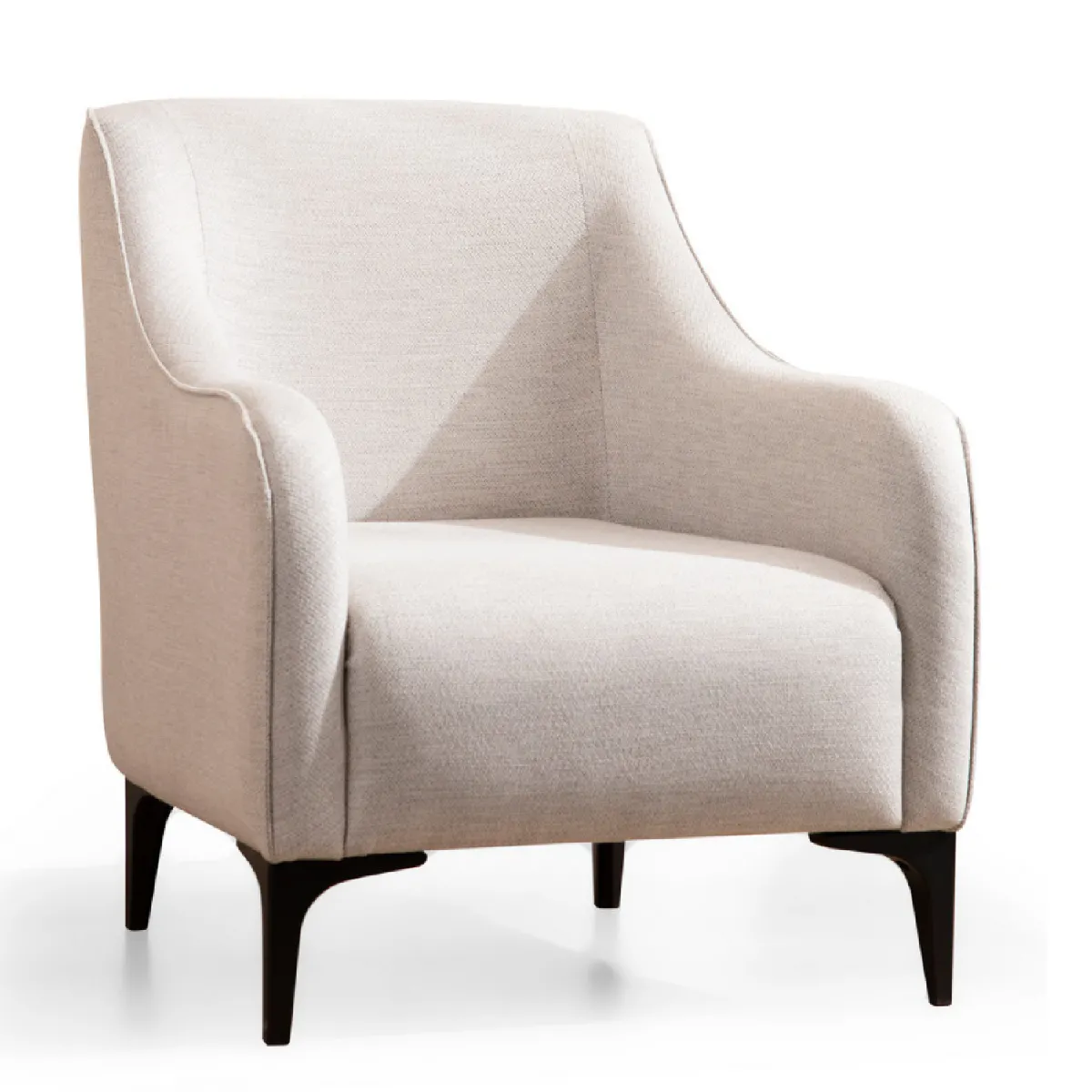 Fauteuil en tissu blanc cassé JAMES Fauteuil en tissu blanc cassé JAMES