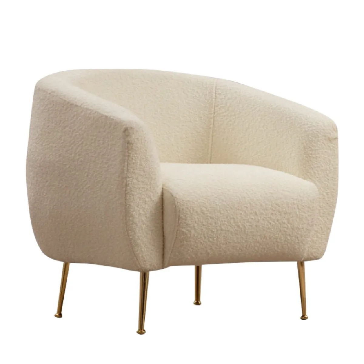 Fauteuil bouclettes rond crème GARCIA