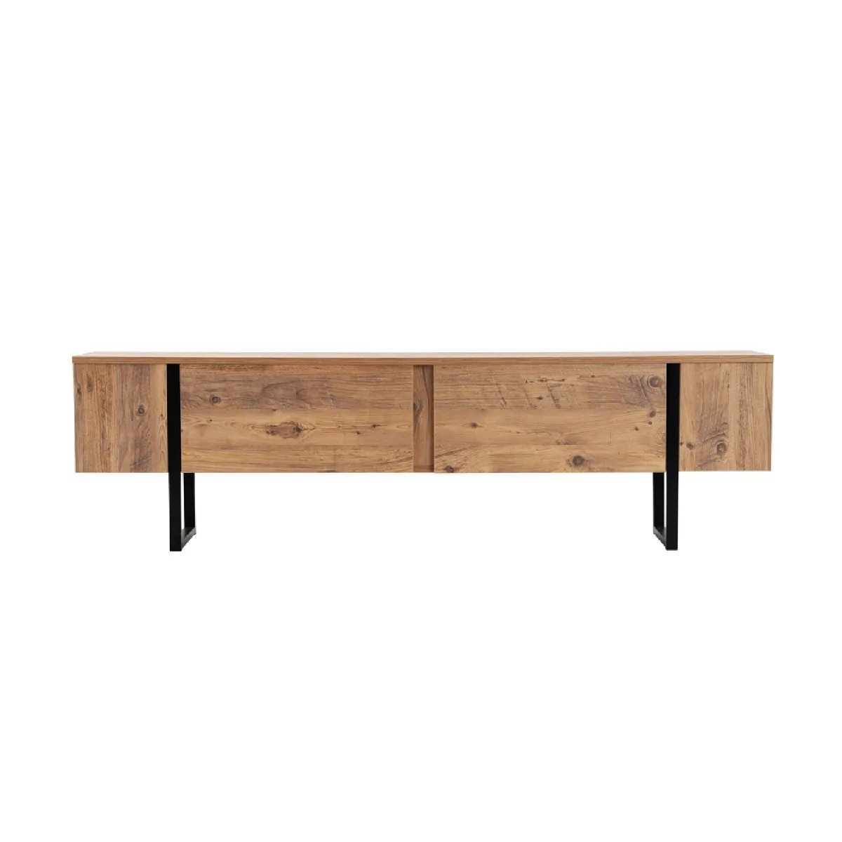 Meuble tv industriel avec placards bois et noir 180cm MOOV Meuble tv industriel avec placards bois et noir 180cm MOOV