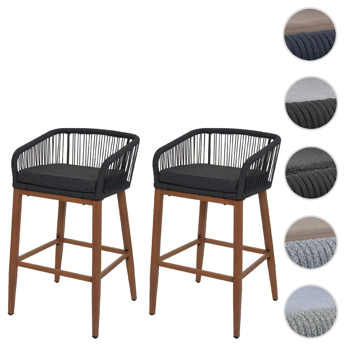 Mendler Tabourets de bar Rope - vue 4