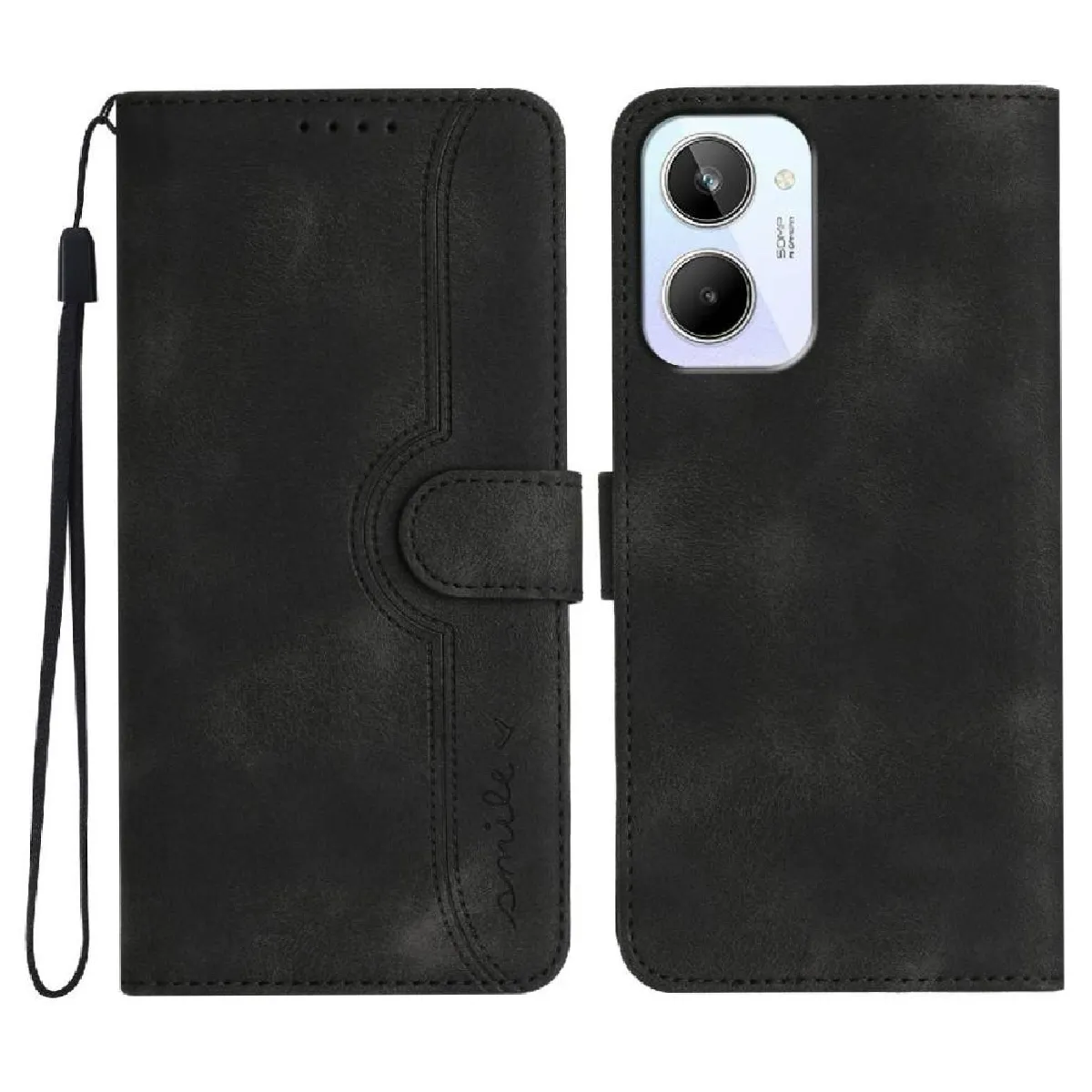 Générique Noir Étui Portefeuille Magnétique Realme 10 4G