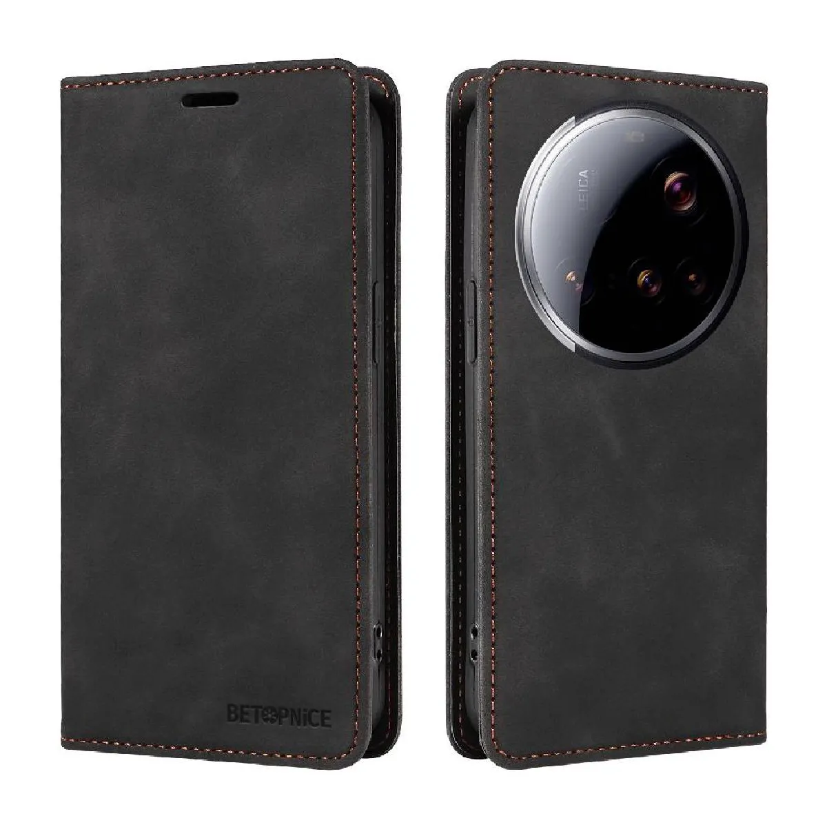 Générique Noir Étui Portefeuille Magnétique Xiaomi 15 Ultra