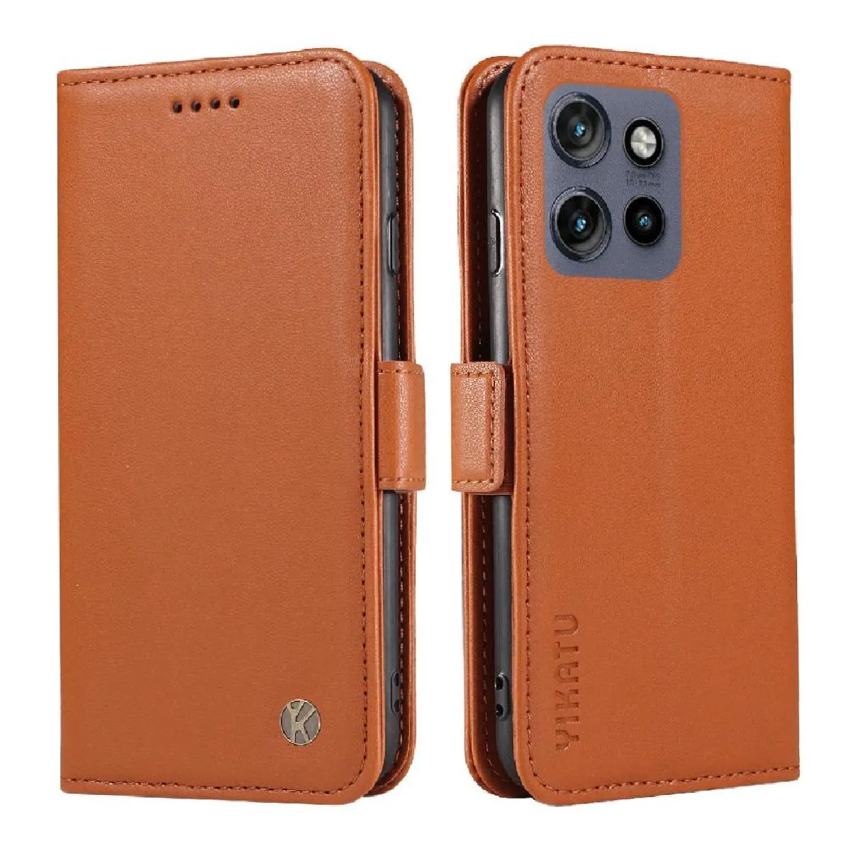 Générique Marron Étui Flip Motorola Edge 50 Neo