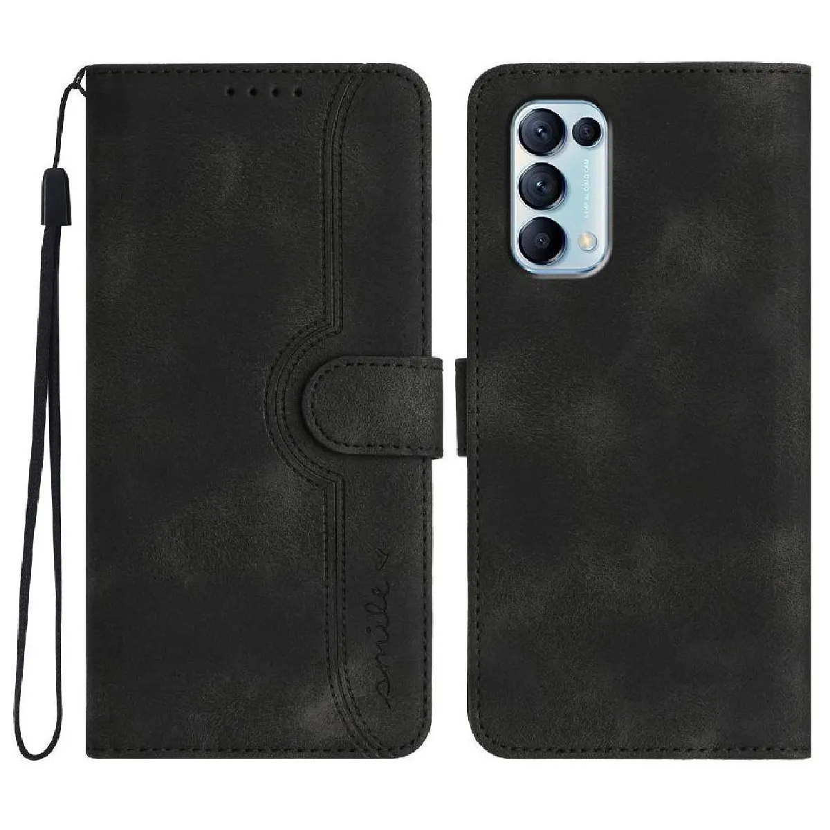 Générique Noir Étui Portefeuille Magnétique Oppo Reno 5 4G