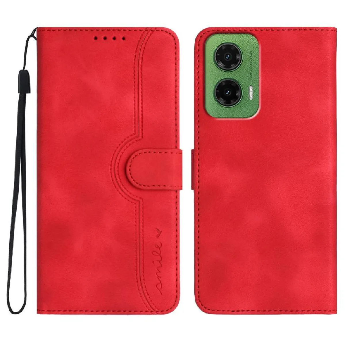 Générique Rouge Étui Portefeuille Magnétique Motorola Moto G35