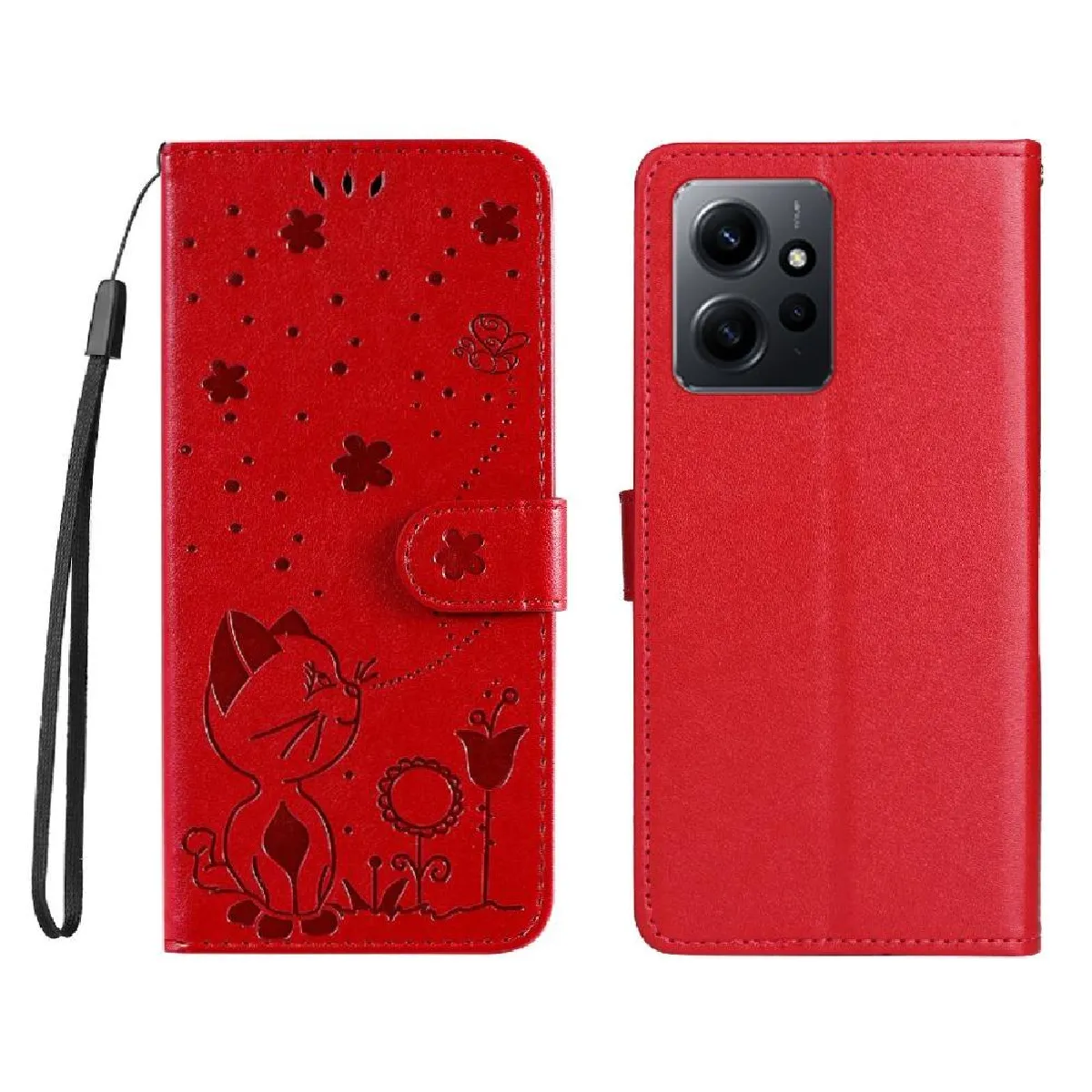 Générique Rouge Étui En Similicuir Xiaomi Redmi Note 12 4G