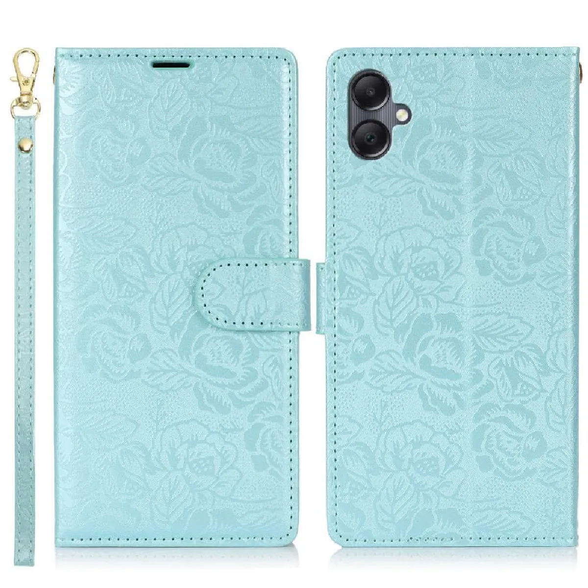 zursana - Étui Portefeuille pour Samsung Galaxy A03 Core - Cuir - Gris - Image 2
