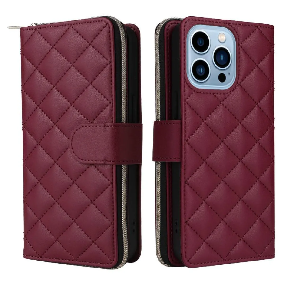 Générique Rouge Étui Portefeuille Iphone 13 Pro Max