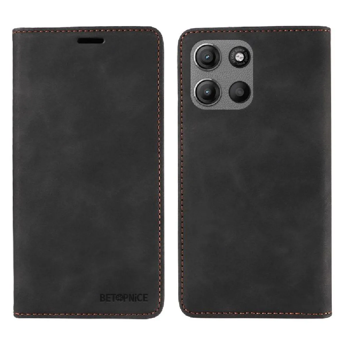 Générique Noir Étui Portefeuille Multi-Angles Motorola Moto G15 Puissance