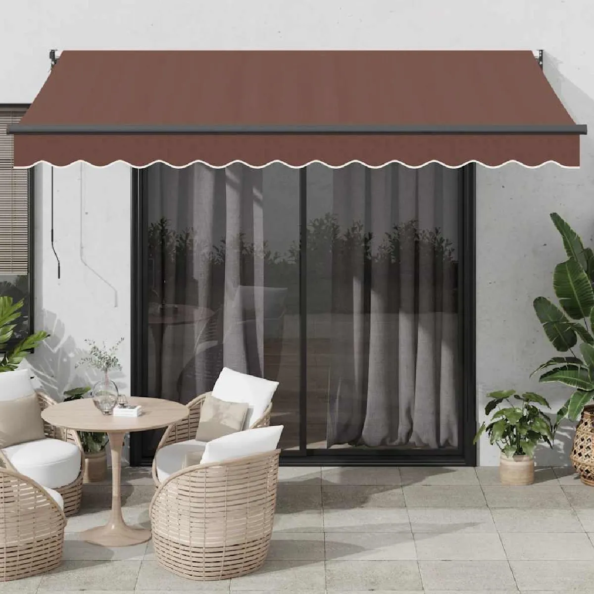 Vidaxl Auvent rétractable automatique marron 350x250 cm - vue 2