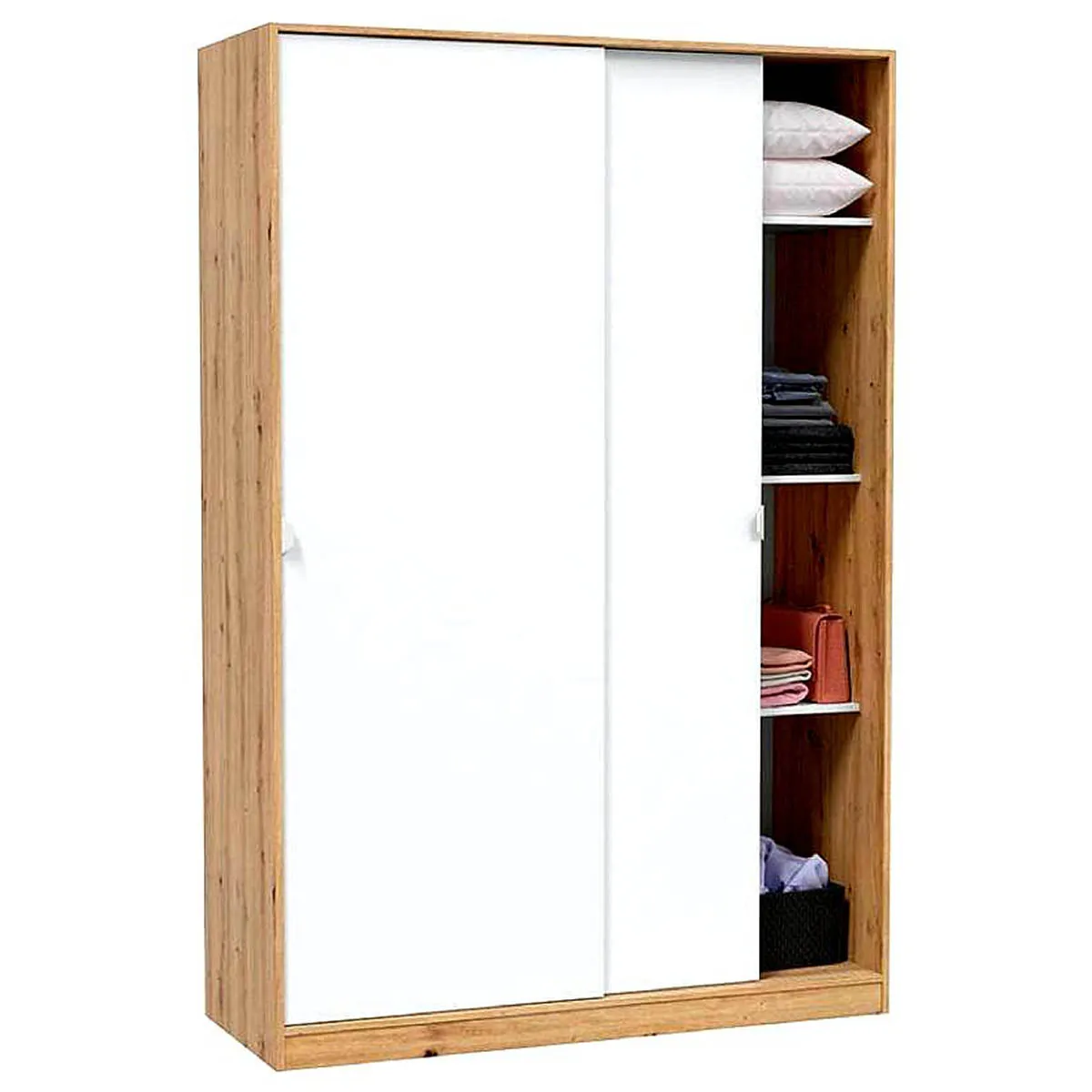 Pegane Armoire coulissante 2 portes - Chêne