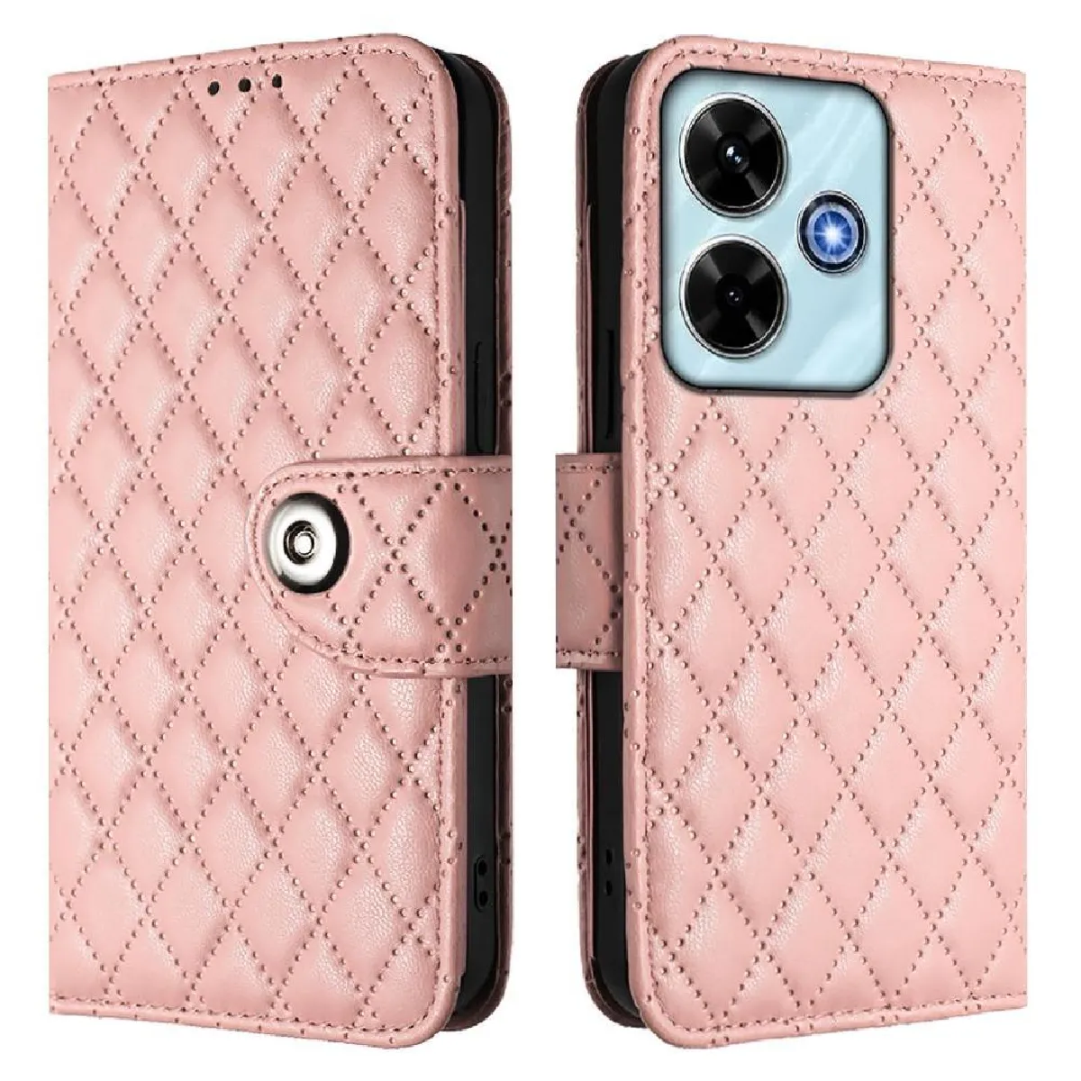 Générique Orange Étui Portefeuille À Sangle De Poignet Xiaomi Poco M6 Plus