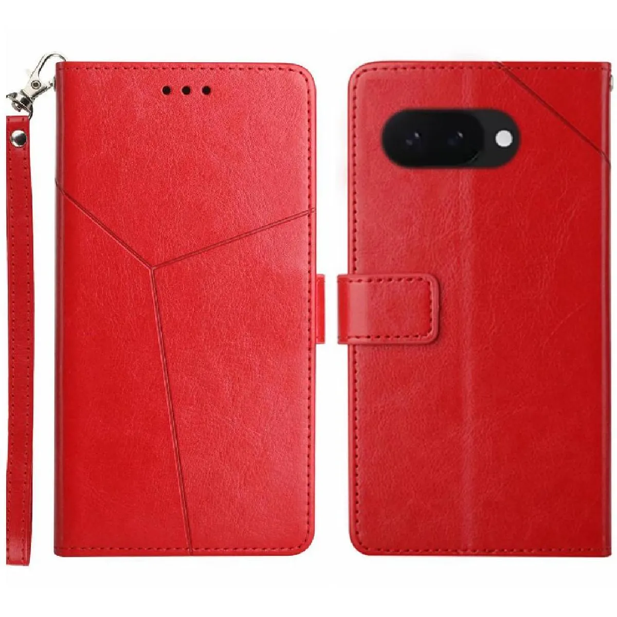 Générique Rouge Coque Portefeuille Pliable Magnétique Google Pixel 9A