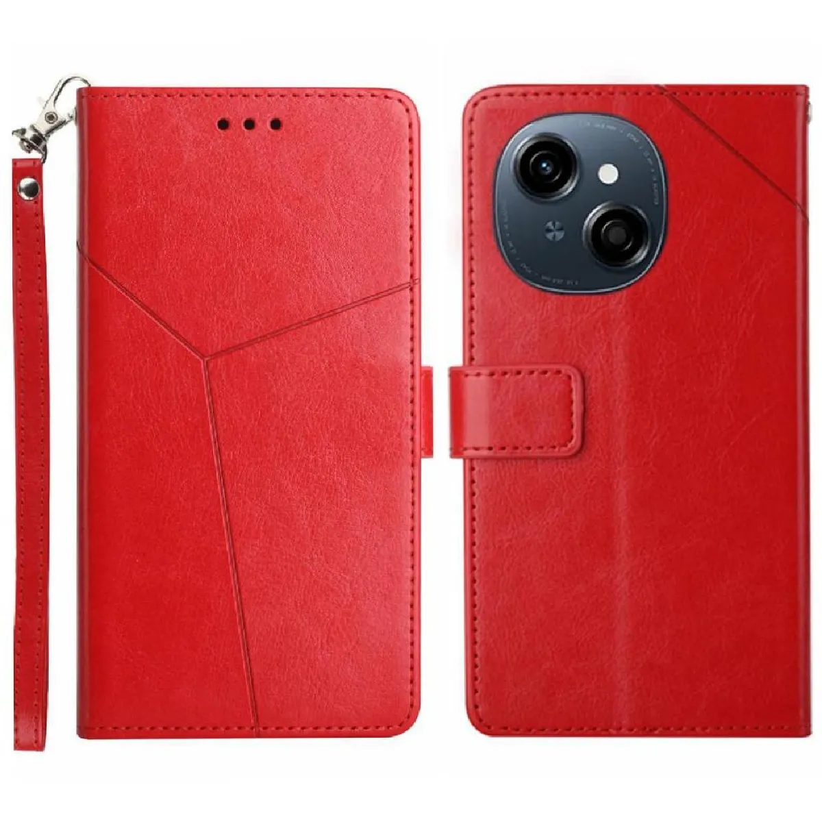Générique Rouge Étui Portefeuille À Fermeture Magnétique Tecno Spark Go 2025 4G