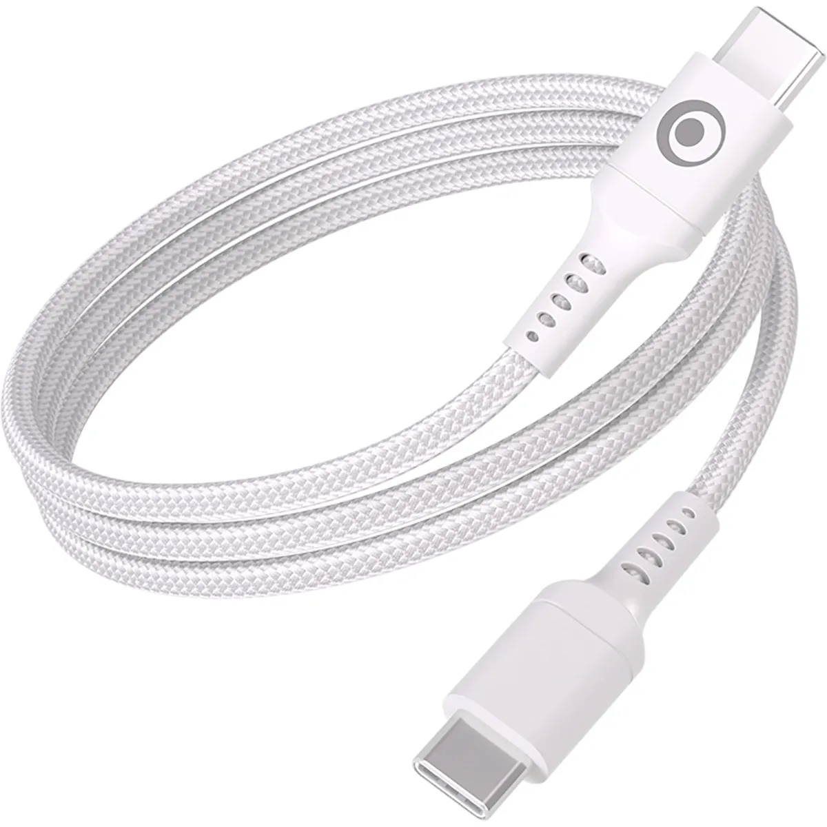 Bigben Blanc Connected Câble Tissé Usb-C Vers Usb-C 2M 5A Pd 100W Ultra Résistant