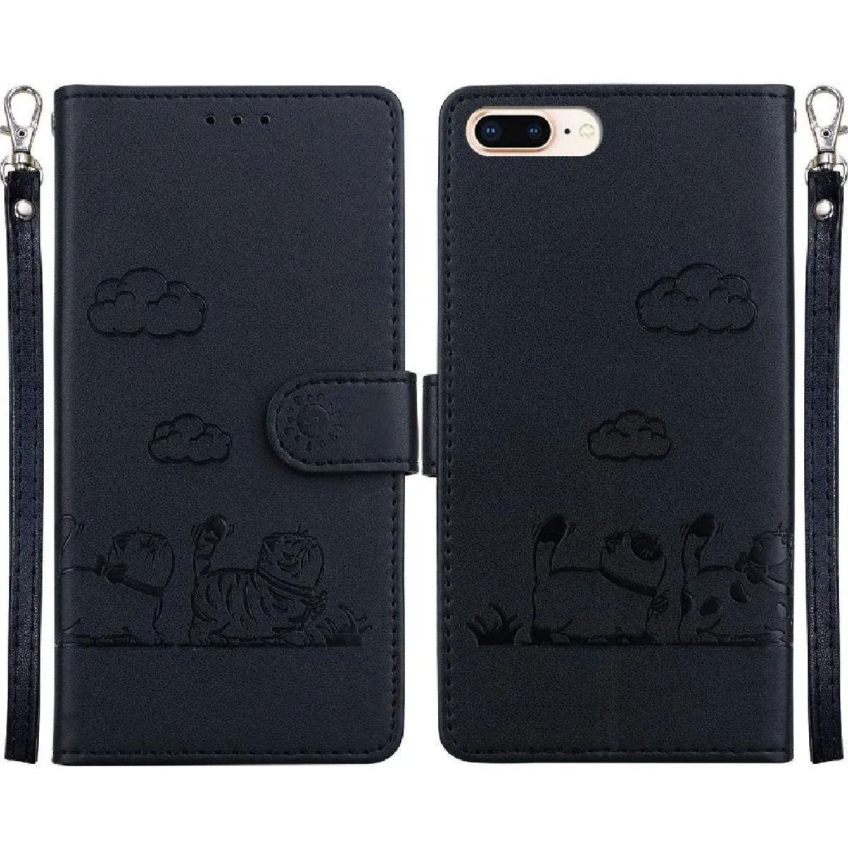 Générique Noir Iphone 7 Plus Étui Portefeuille