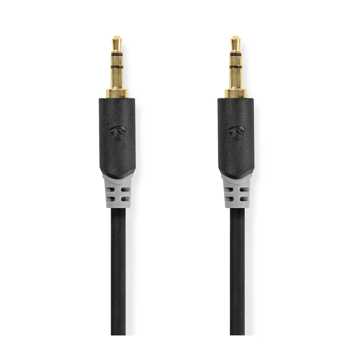 Nedis Gris Câble Audio Stéréo Rond 2 Connecteurs Jack 3.5Mm Mâle 5M Anthracite