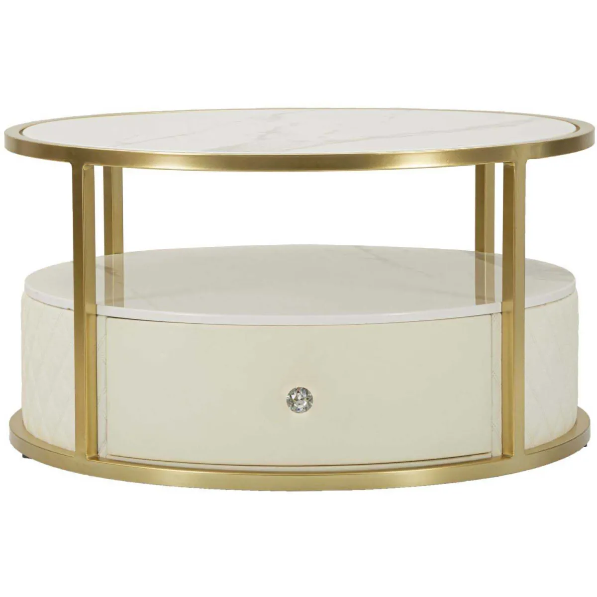 Meilleurs prix pour Table basse effet matelassé avec tiroir Sharon 75 x 40 cm.