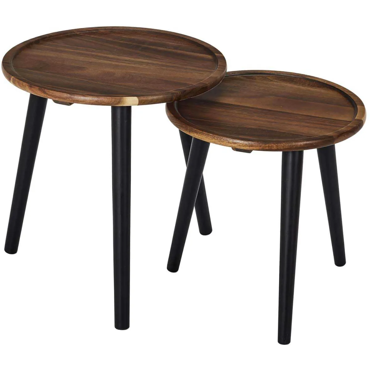 Meilleurs prix pour Table gigogne ronde en acacia (Lot de 2).