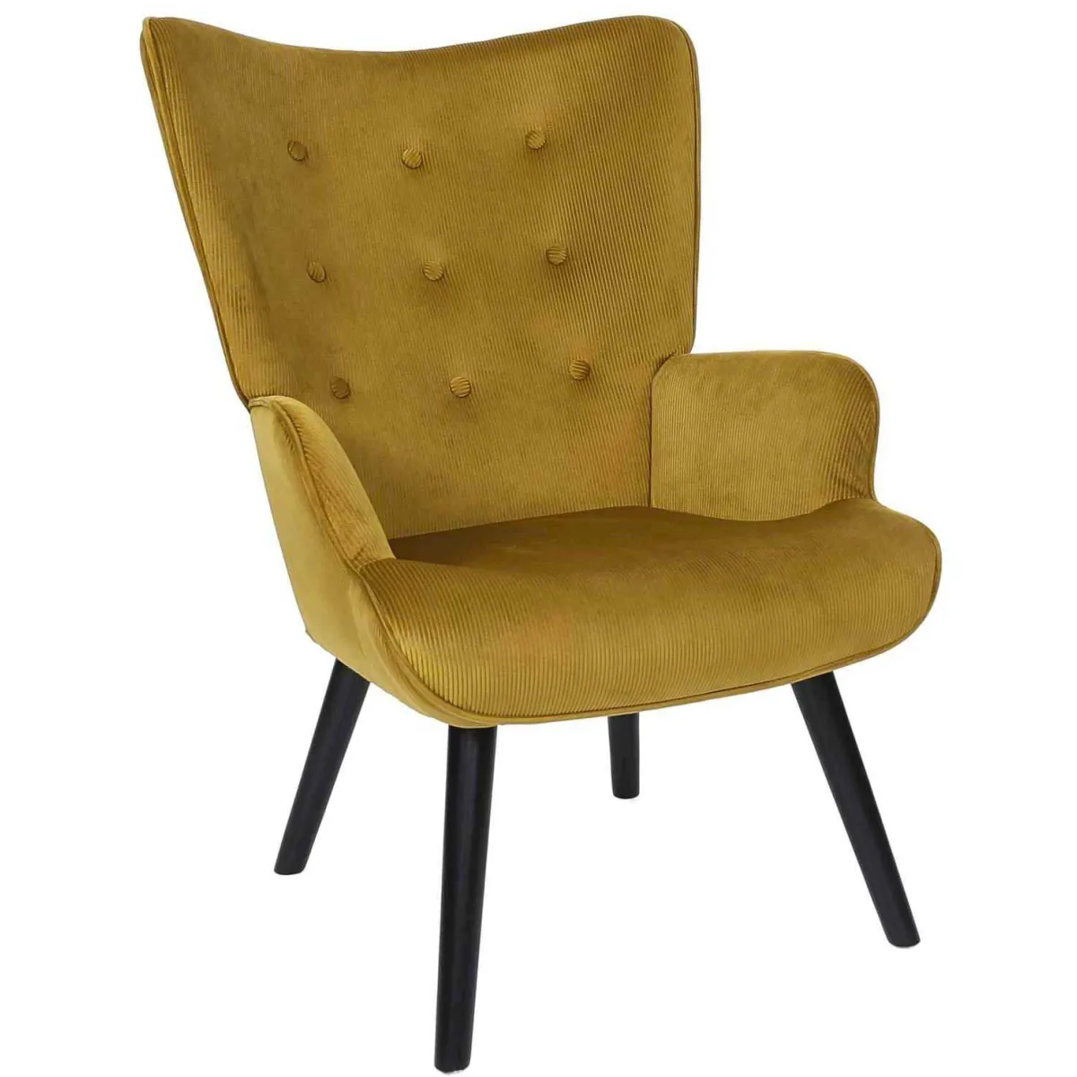 The home deco factory Fauteuil Giulia Jaune - vue 2