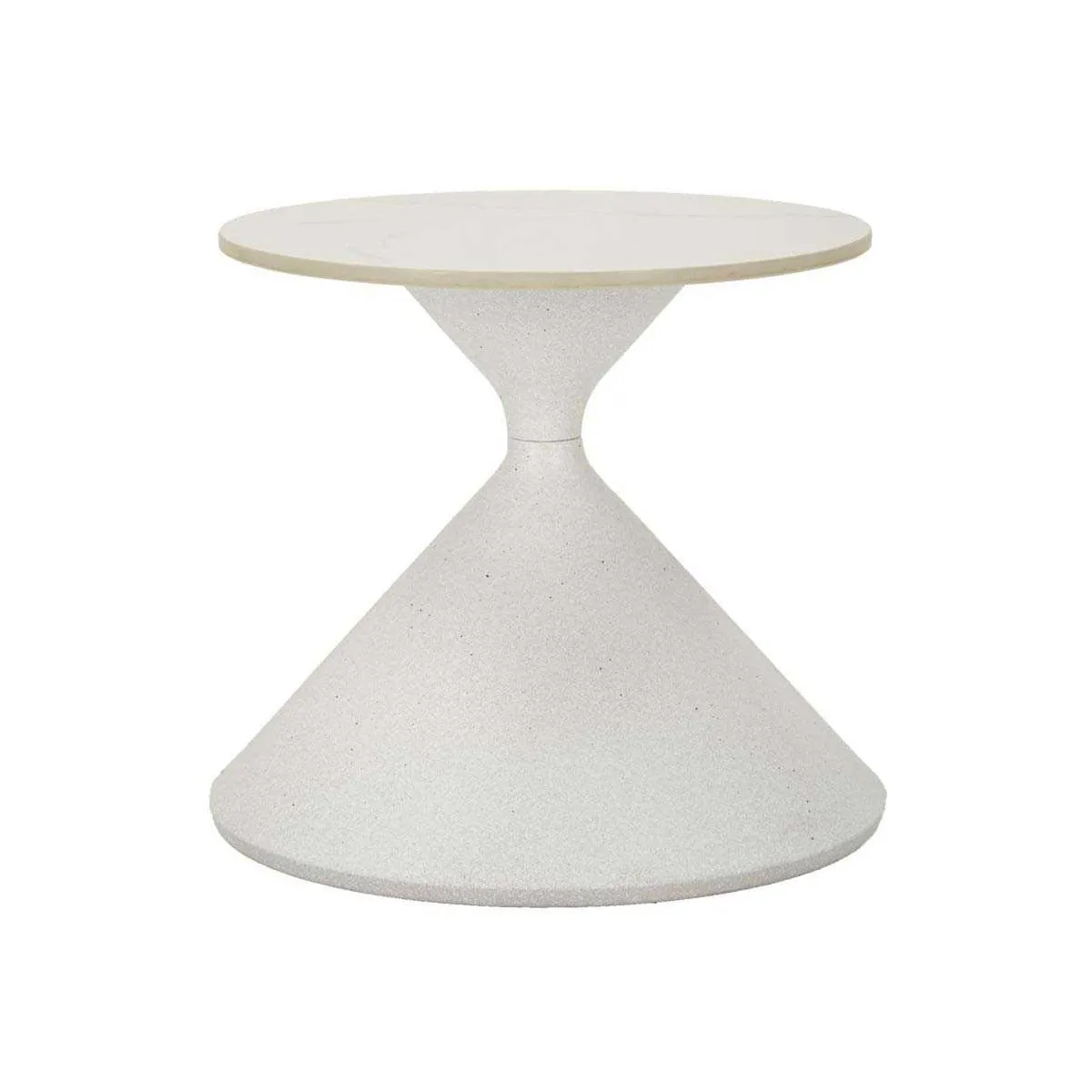 Mauro Ferretti Blanc Bout De Canapé Rond