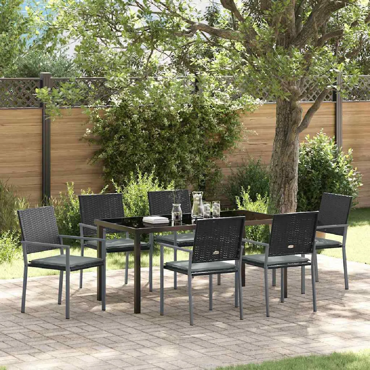 vidaXL Ensemble de 4 Chaises de Jardin Empilables - vue 2