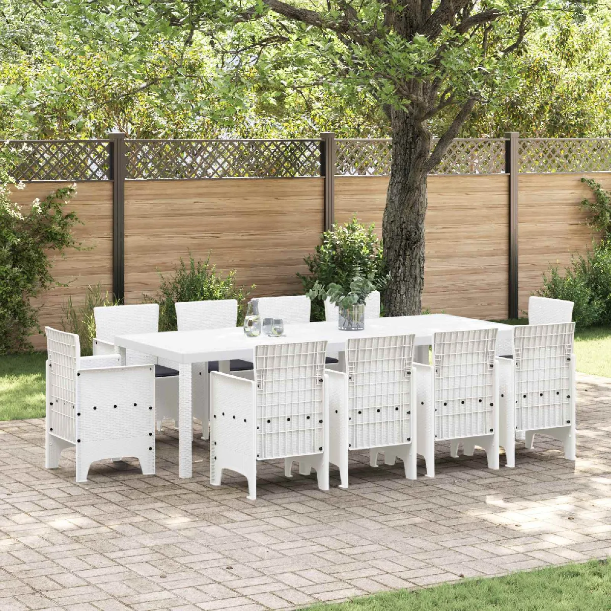 vidaXL Ensemble de Salle à Manger de Jardin Poly Rotin - vue 2