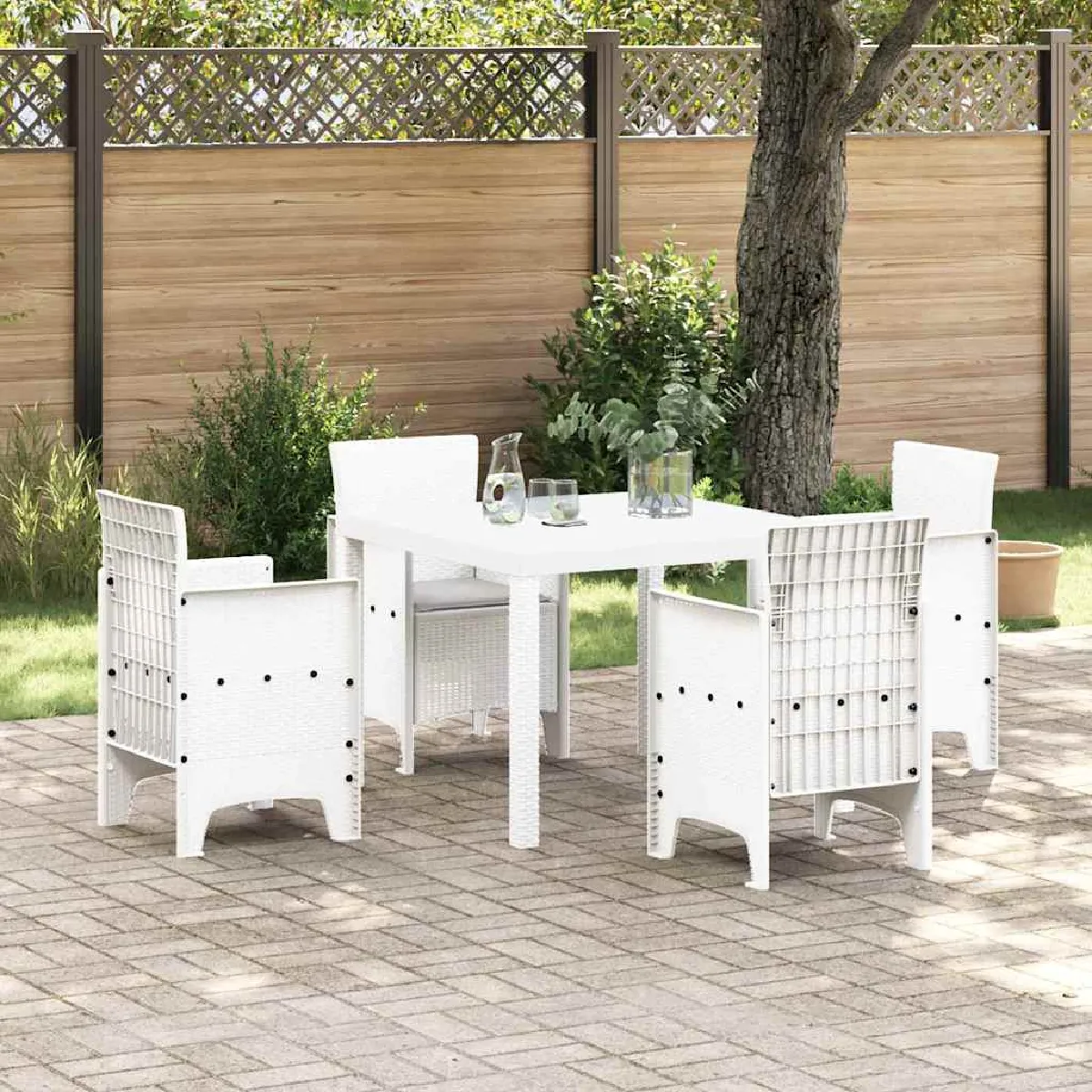 vidaXL Ensemble de Salle à Manger de Jardin Poly Rotin - vue 9