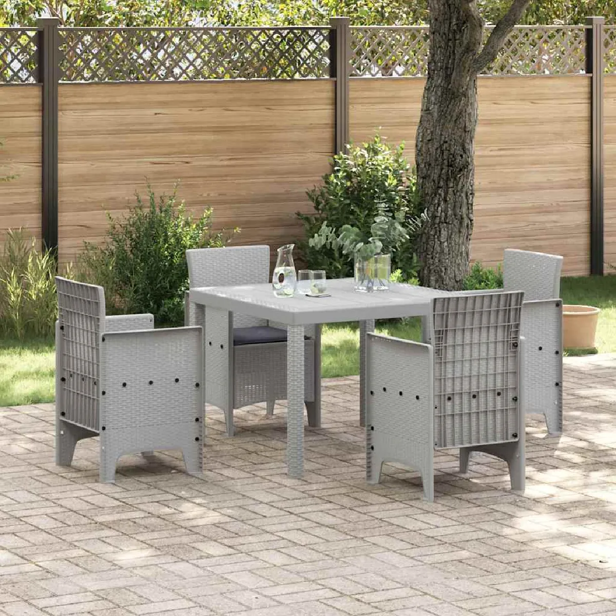 vidaXL Ensemble de Salle à Manger de Jardin Poly Rotin - vue 3