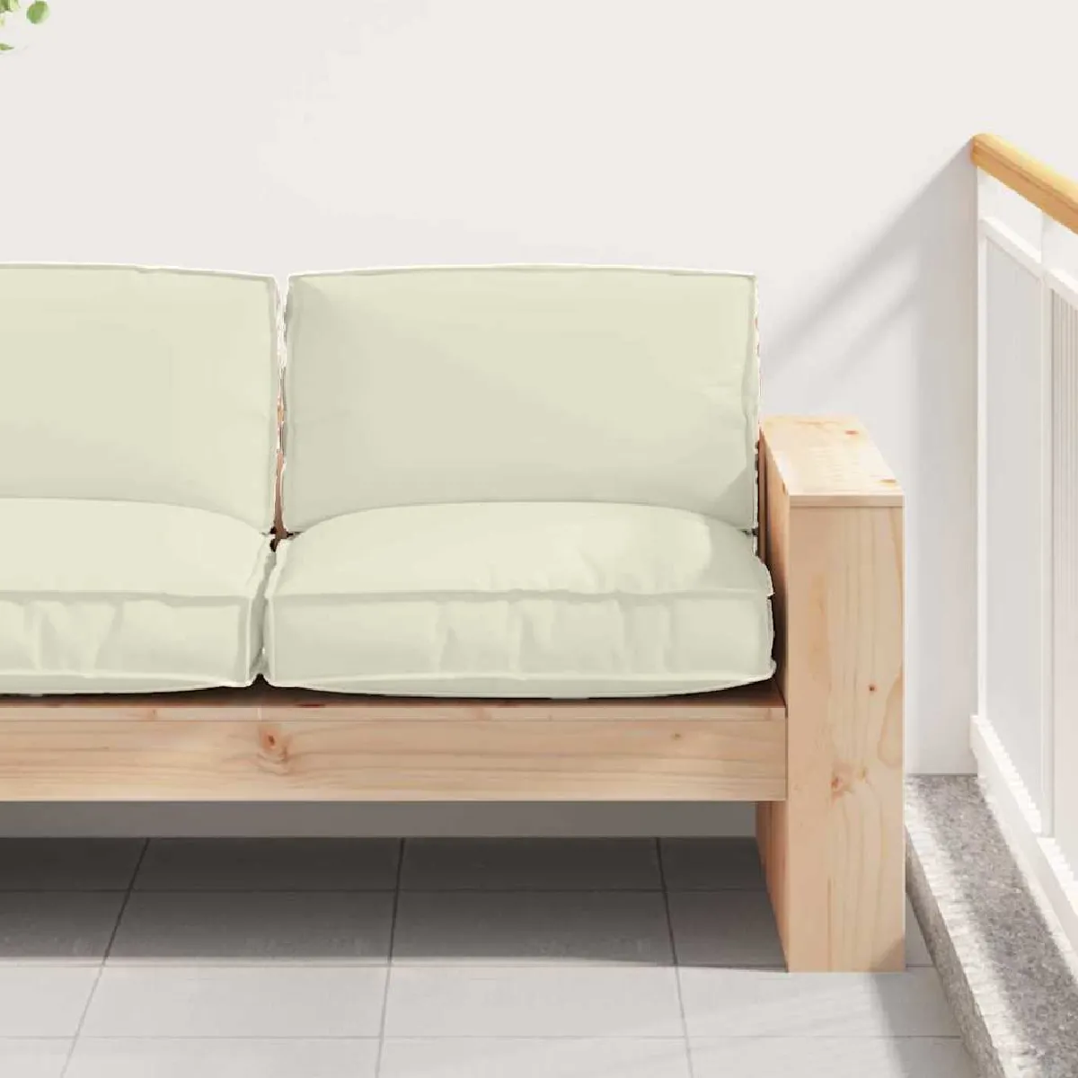 vidaXL Coussin de palette Crème - vue 3