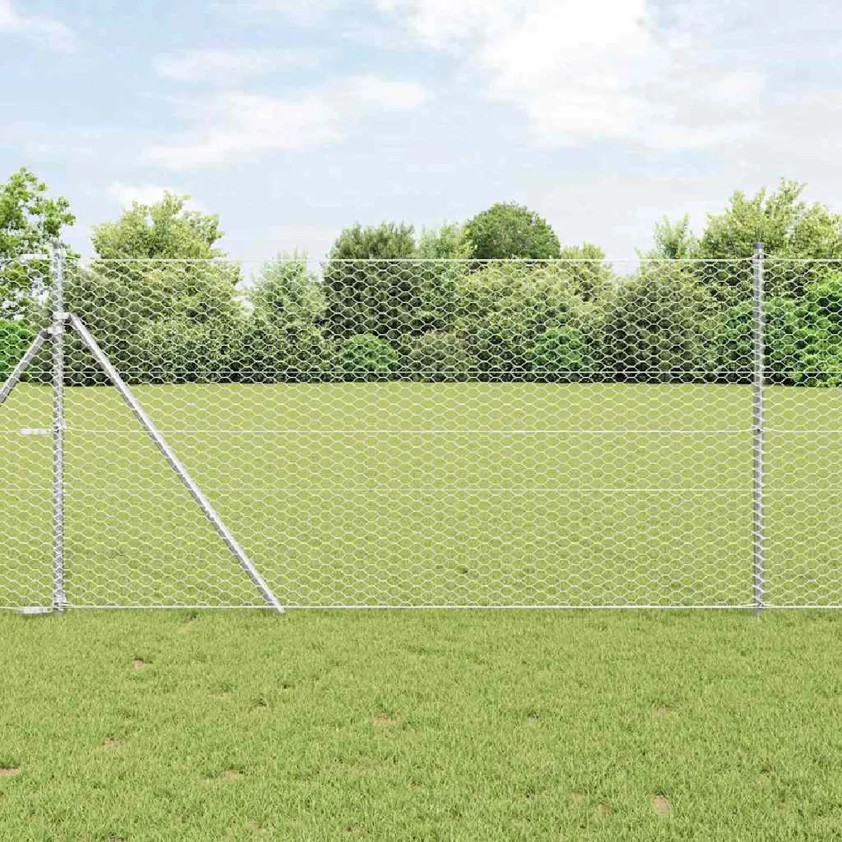 vidaXL Clôture hexagonale 1 4 x 10 Acier galvanisé