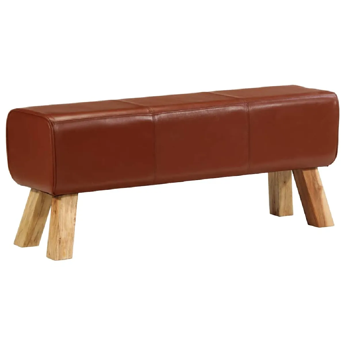 Non Communiqué Marron Banc De Bok De Gymnastique 110 Cm Cuir Véritable Et Bois - Image 3