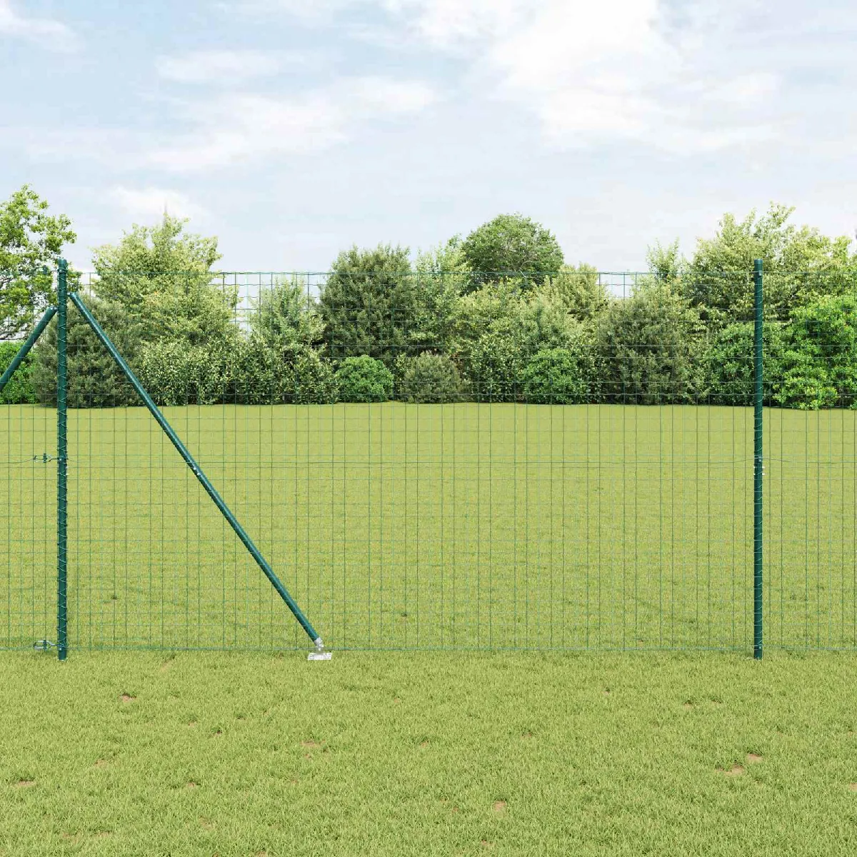 vidaXL Poteaux de clôture avec piquet 26 pcs Ø32 mm 180 cm Acier galvanisé - vue 3