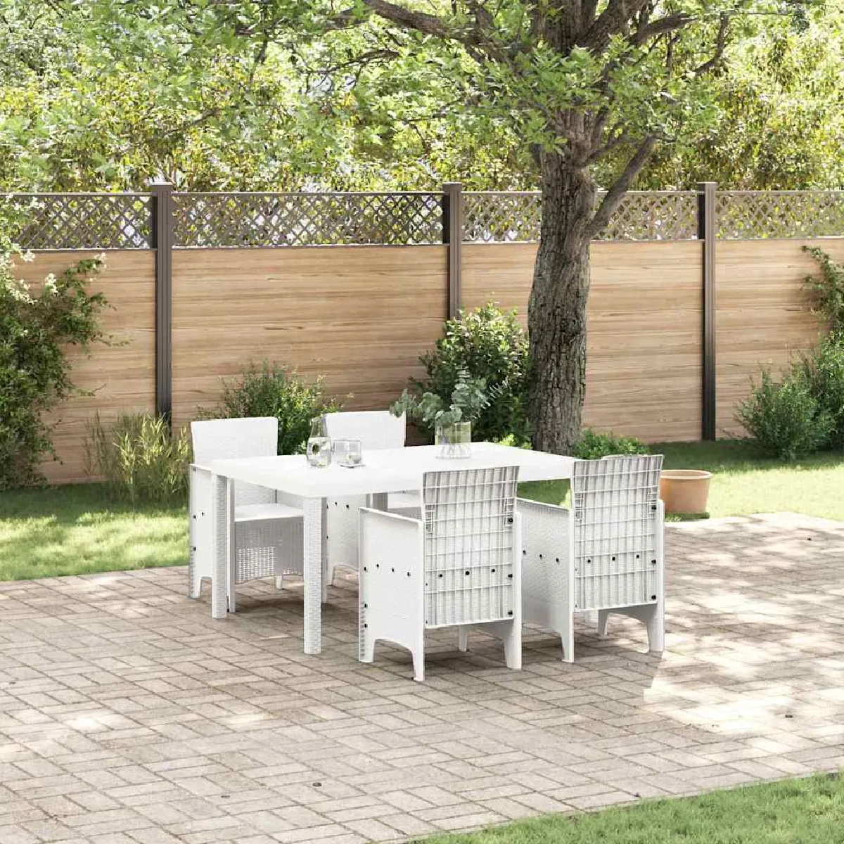 vidaXL Ensemble de salle à manger jardin 5 pièces - vue 8